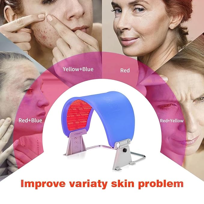 ZOVIE Red Light Therapy Mask-Infrared Photons Facial Skin Care Machine LED Beauty Mask-Flexible Led Light Therapy(Navy-Blue)-Velvo Beauty
