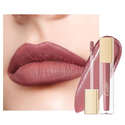 Oulac Matte Mauve Pink Lipstick for Women, Nude Pink Long Lasting Lipstick Waterproof Lip Stain, No Transfer, Creamy High Pigmented Formula with Rose Oil, Vegan & Cruelty-Free M26-Velvo Beauty
