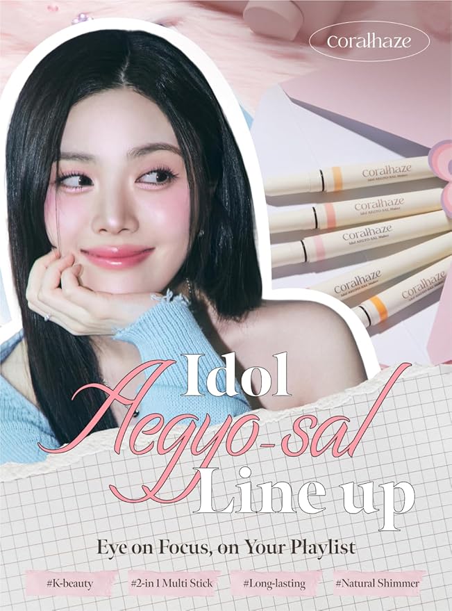 CORALHAZE Idol AEGYO-SAL Maker 05 Dreamy Rose, 2-in-1 Under-Eye Highlighter and Contour Liner for Bright, Voluminous Eyes, Long-Lasting, Smudge-Proof Shimmer Stick with Natural Glow, Korean Beauty-Velvo Beauty