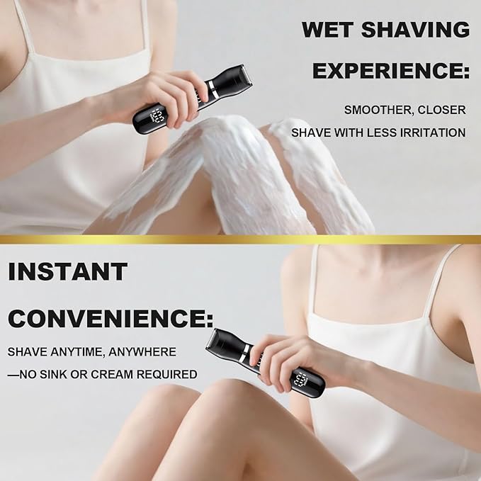 Electric Bikini Trimmer for Women,Led Power Display Removal for Body Nose Hair Trimmer Face Shavers Eyebrow Legs Armpit Bikini Area Pubic Underarms Rechargeable Portable 4 in 1 Womens Razors Set-Velvo Beauty