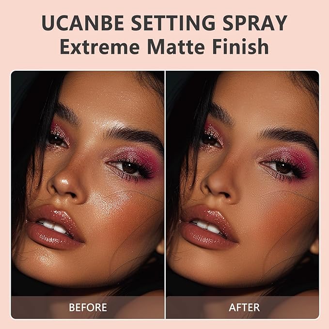Long Lasting Makeup Setting Spray Kit - 3.38 Fl oz Super Matte Finish Setting Mist Lightweight Face Make up Fixer for Oily Skin + 1PC Sponge Puff + 1PC Powder Puff-Velvo Beauty
