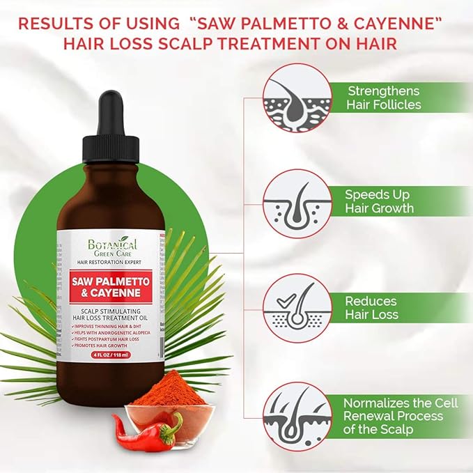 Saw Palmetto & Cayenne Hair Serum, Hair Growth Oil. Made in USA-Velvo Beauty