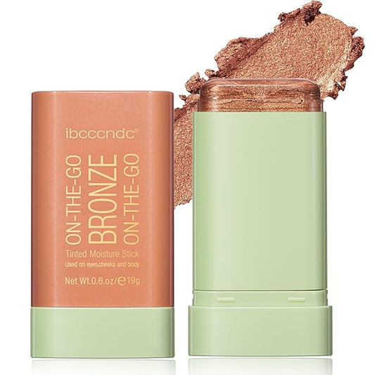 Cream Contour Stick, Face Cream Bronzer Makeup Stick Shimmer Highlighters Body Stick Blendable Long Lasting Highlighter Stick Silky Smooth Formula (3#, Rich Glow)-Velvo Beauty