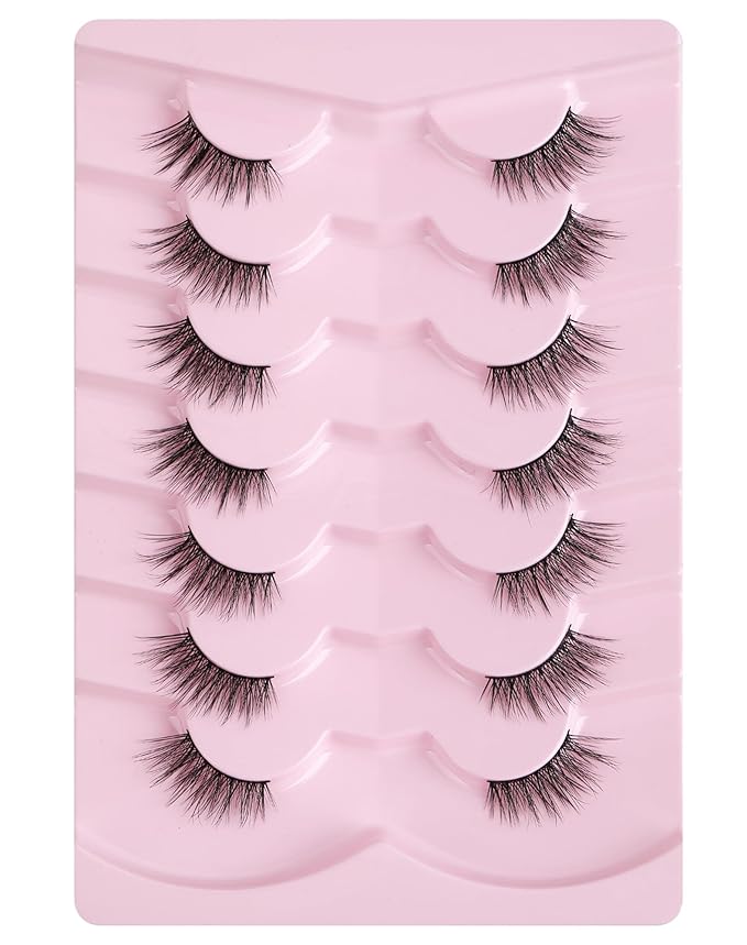 Onlyall Half Eyelashes Corner Lashes Natural Lashes Half Lashes Wispy End Lashes Corner Eyelashes 3/4 Lashes 7 Pairs C19-Velvo Beauty