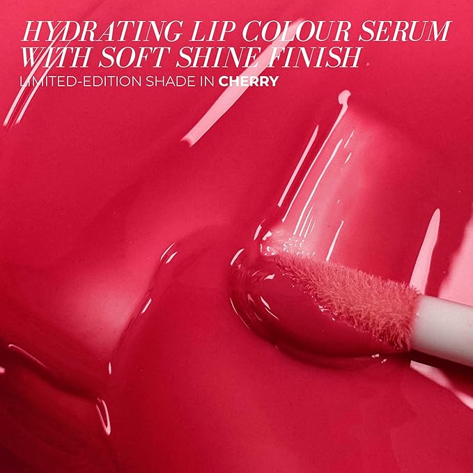 FITGLOW Beauty Lip Colour Serum | Hydrating Lip Gloss | Plumping Anti-Aging Lip Treatment | Natural Shine with Pomegranate Sterols & Collagen | Buildable Color for Dry Chapped Lips | Cherry - 10g-Velvo Beauty