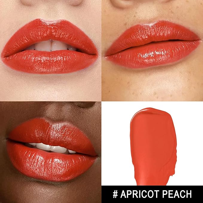 MAKI YIKA Moisture Red Lipstick for Women Hydrated Tinted Lip Balm for Dry Cracked Lips Weightless Glossy Lip Color Juicy Finish,MA037 Apricot Peach-Velvo Beauty