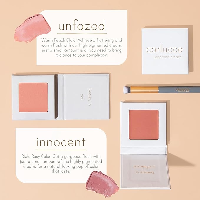 Carlucce Umpteen 3-in-1 Vegan Multi-Use Cream Color Palette - Unfazed - Makeup & Skincare in One, High Pigment Formula for Lips, Cheeks & Eye Base-Velvo Beauty