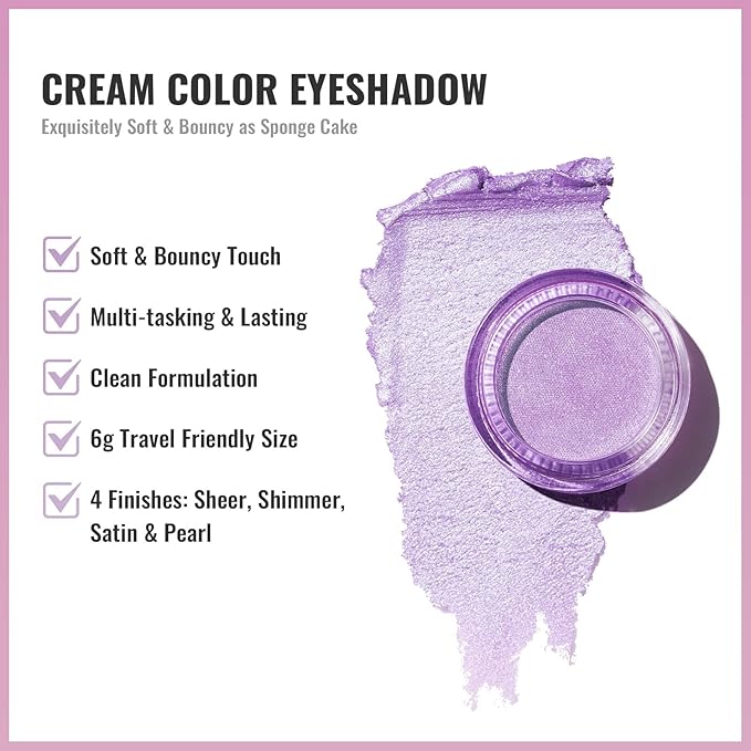 Oulac Cream Eyeshadow also for Highlighter Large Capacity Highly Pigmented Eye Shadow Waterproof &Long Lasting with Moisturizing Formula 04-Velvo Beauty