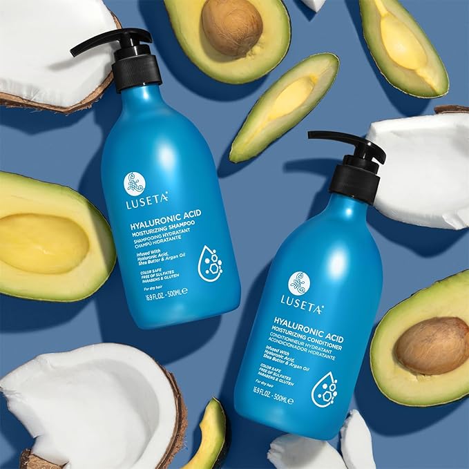 Luseta Hyaluronic Acid Moisturizing Shampoo & Conditioner Set for Dry and Damaged Hair, Sulfate Free Shampoo and Conditioner for Women Infused with Argan Oil and Shea Butter Paraben-Free2 x 16.9oz-Velvo Beauty
