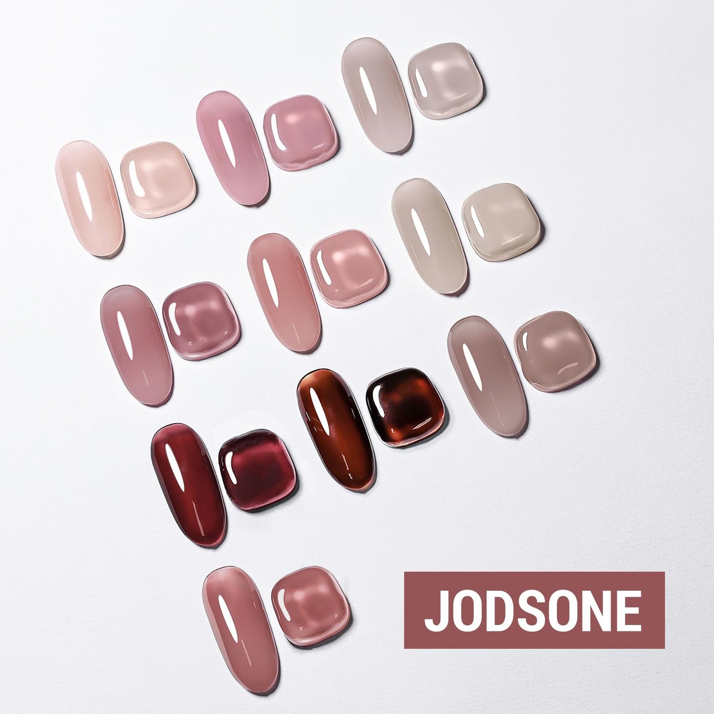 JODSONE 12PCS Gel Nail Polish Set 10 Translucent Jelly Colors Natural, Elegant & Long Lasting For Home & Salon Use-Velvo Beauty