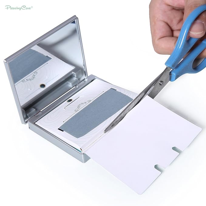 Makeup Mirror with Facial Oil Blotting Paper Sheets - Bamboo Charcoal 100 Counts, Silver Compact Folding Cosmetic Travel Mirror-Velvo Beauty