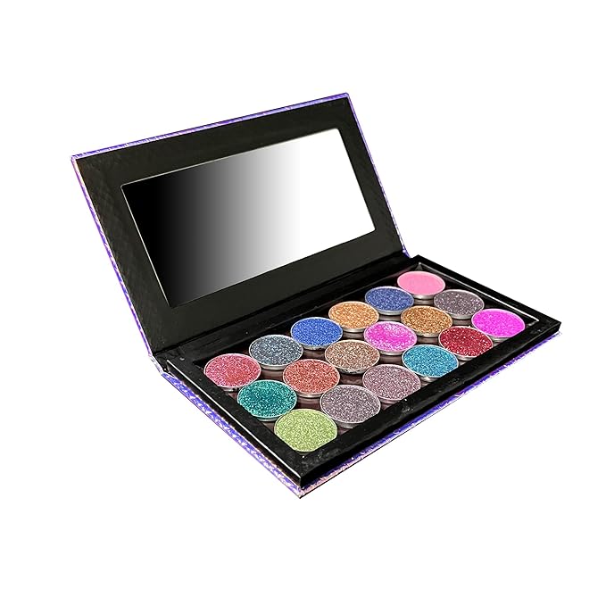 Mermaid Empty Magnetic Palette, Fish scale Empty Magnetic Palette for Highlighters Eyeshadows Lipstick Blush Powder Rectangle Large size (Fish Scales)-Velvo Beauty