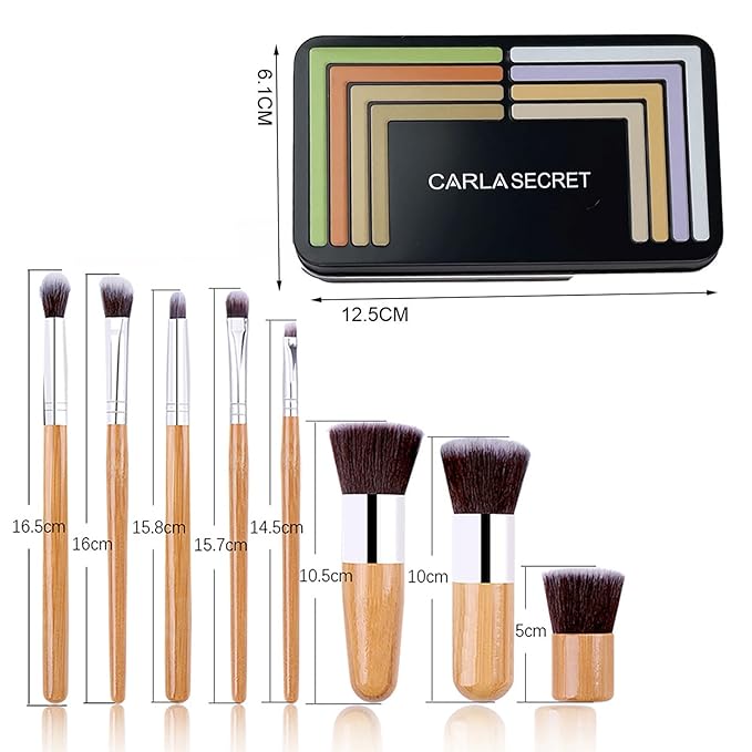 Color Correcting Concealer Palette, Contouring Foundation Creamy Contour Multi-Palette with 8 Makeup Brush Set for Foundation Powder Concealers Eyeshadows Blush Makeup, Vegan, Cruelty Free-Velvo Beauty