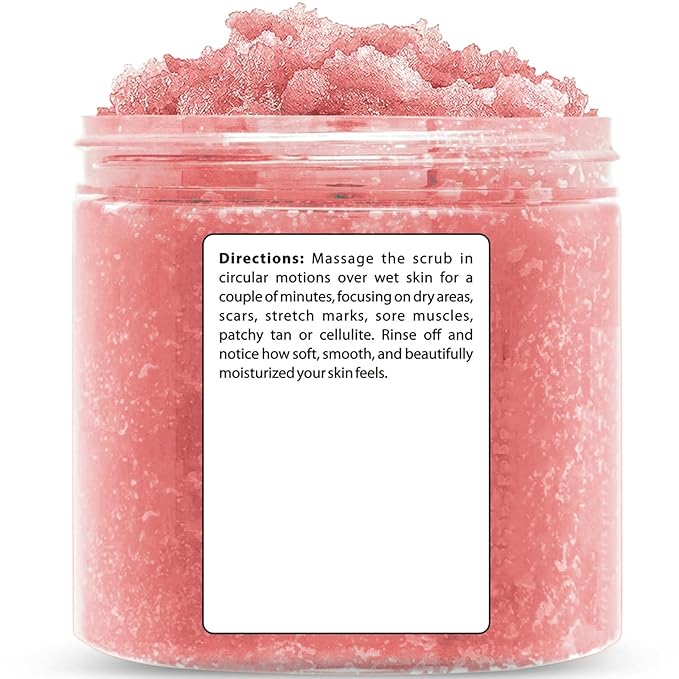 Natural Himalayan Salt Body Scrub - with Lychee Oil and Snail Mucin, Exfoliating Salt Scrub to Exfoliate & Moisturize Skin, Deep Cleansing - 11 oz-Velvo Beauty