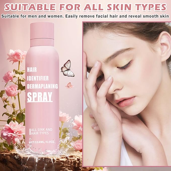 Hair Identifier Spray for Face Shaving Powder for Women Skin Body Hair IdentifyingSpray for Dermaplaning Glow Reveal Face Moisturizing Skin Care Dermaplaner Spray-Velvo Beauty