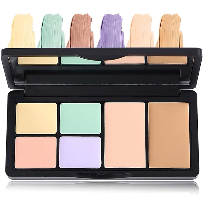 Color Correcting Concealer Palette,Concealer Contour Palette Long Lasting Makeup Cream Contour Palette,Contouring Foundation Highlighting Corrector Concealer Palette for Dark Circles & Blemish(#01)-Velvo Beauty