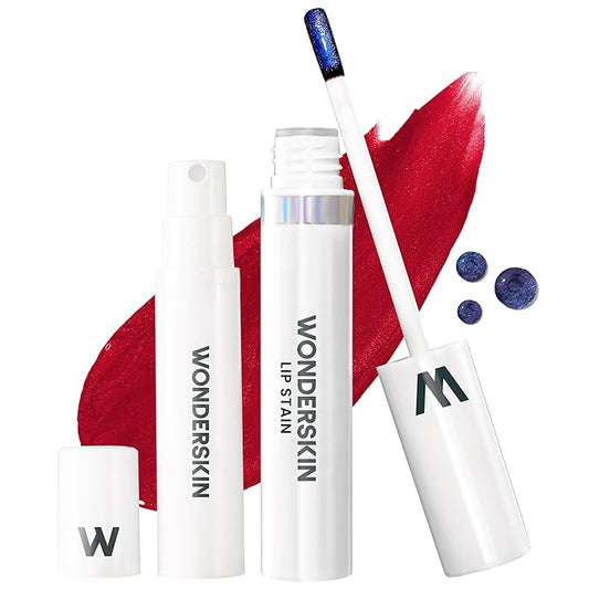 Wonderskin Wonder Blading All Day Lip Stain Peel Off Masque and Reveal Kit - Long Lasting, Waterproof Red Lip Tint, Transfer Proof Natural Makeup Stain Kit (Divine)-Velvo Beauty