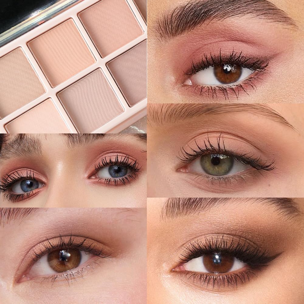 10 Color Matte Neutral Eyeshadow Palette - Nude Naked Beige Brown Shades, Blendable Long-Lasting, Vegan Cruelty-Free Natural Nude Eye Shadow Palette for Women, Professional Makeup Looks-Velvo Beauty
