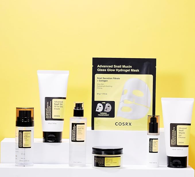 COSRX Advanced Snail Mucin Glass Glow Hydrogel Face Masks Skincare 3 EA, Collagen Face Mask, Travel Essentials, Overnight Face Mask, Korean Skin Care-Velvo Beauty