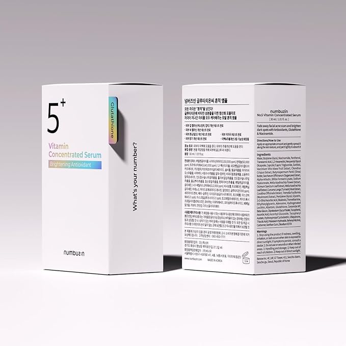 numbuzin No.5 Serum | Tranexamic Acid 4%, Niacinamide 5%, Glutathione, Vitamin C | Vitamin Concentrated Serum | Hyperpigmentation| Suitable for Sensitive Skin, Korean Skincare | 1.01 fl. oz.-Velvo Beauty