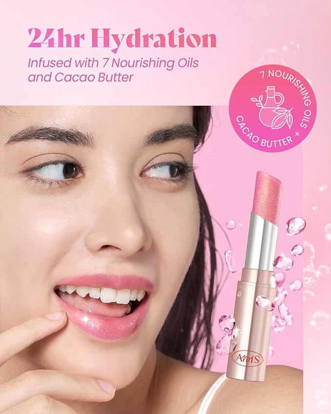 AMTS Tinted Moisture Color Lip Balm - Aurora Lights | Hydrating Glitter Lipstick | Pearl Shimmering Daily Lip Makeup for dry, cracked, chapped lips | korean beauty Moisture Lip Tint-Velvo Beauty