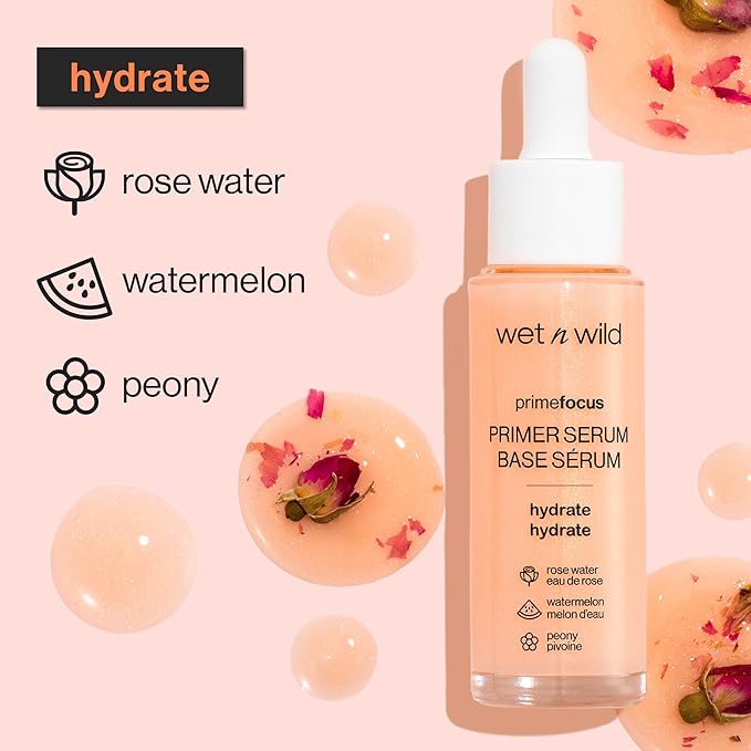 wet n wild Prime Focus Facial Serum Primer Makeup Extending, Hydrating Face Skin Care Product, Reduces Fine Lines And Wrinkles, For Repairing Dry Skin, Retinol Alternative-Velvo Beauty