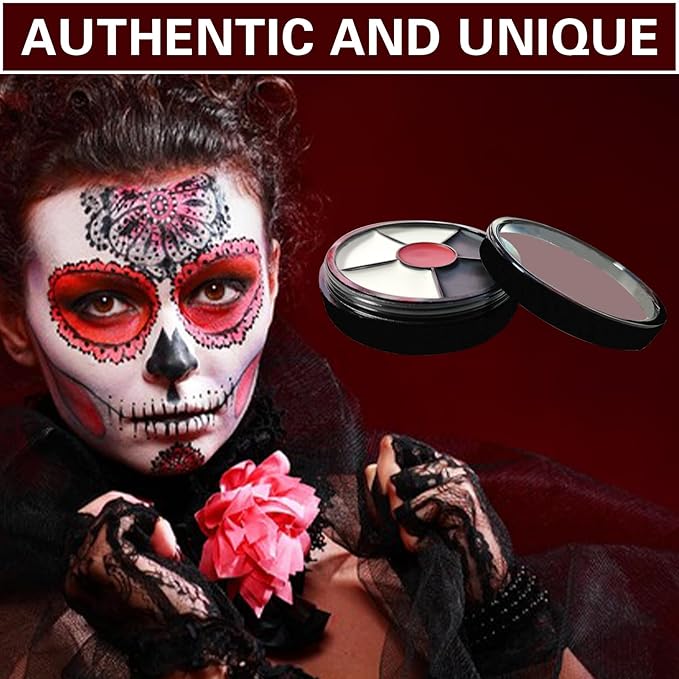 Clown Makeup Kit Black White Red Face Body Paint Palette Halloween Makeup Kit for Sfx Joker Zombie Cosplay Vampire Makeup-Velvo Beauty
