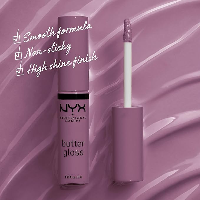 NYX PROFESSIONAL MAKEUP Butter Gloss, Non-Sticky Lip Gloss - Marshmallow (Muted Lilac)-Velvo Beauty