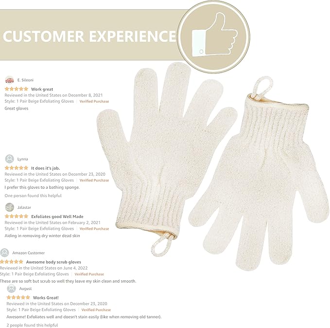 Exfoliating Glove - Body Scrub For Smooth And Soft Skin - Body Exfoliator For Ingrown Hair Dead Skin Remover And Itchy And Flaky Skin - Scrubber Shower Accessories For Women And Men 1 Pair Glove-Velvo Beauty