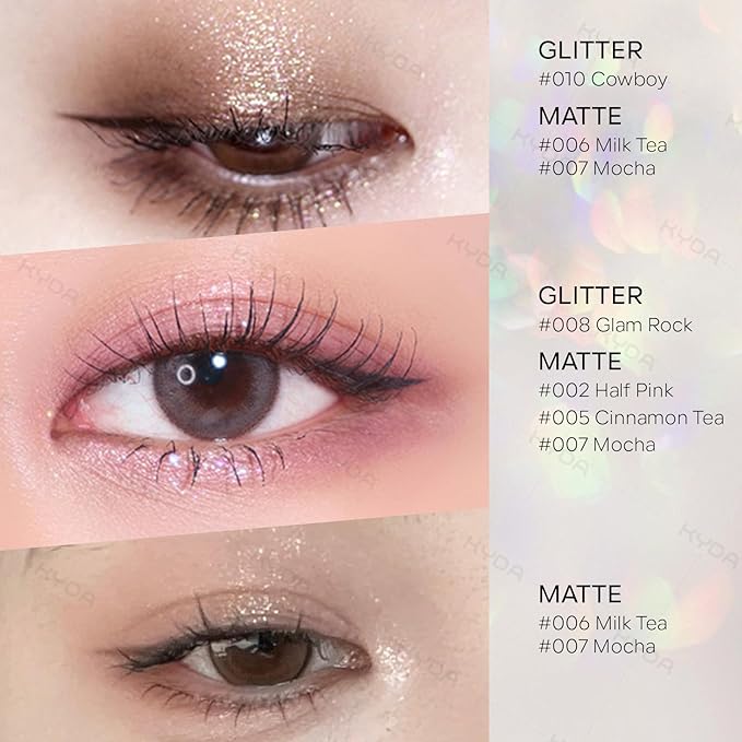 KYDA Single Glitter Eyeshadow, Pale Champagne Sheer Glow Eyeshadow, Ultra-fine Lightweight Powder, Multiuse Blendable Formula, Daily Glossy Eyes Makeup, Weaving Maid-Velvo Beauty