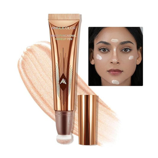 Liquid Highlighter Makeup Stick 3D Sparkling Effect,Cream Highlighter Lightweight,Easy To Spread,Highlighter Makeup Long-lasting,Natural Makeup Effect(01#Spotlight)-Velvo Beauty