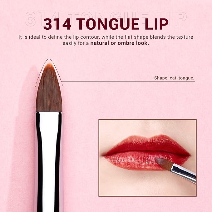 Jessup Lip Brush Set, Professional Lip Makeup Brushes for Lipstick Streak-Free Contour Define and Accentuate, Premium Synthetic Hair, 5pcs T325-Velvo Beauty