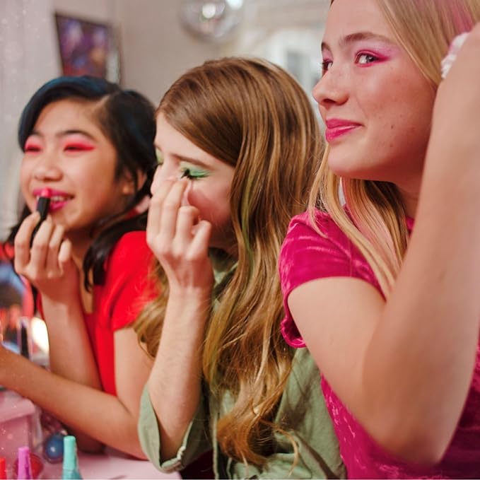 Miraculous Ladybug Kids Makeup Set - 10 Piece Bag with Nail Polish, Hair Chalk, Stickers & More - Safe, Non-Toxic Pretend Play Cosmetics - Rena Rouge Themed Makeup Kit for Children-Velvo Beauty