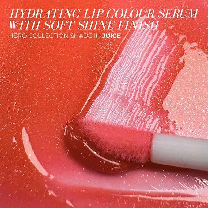 FITGLOW Beauty Lip Colour Serum | Hydrating Lip Gloss | Plumping Anti-Aging Lip Treatment | Natural Shine with Pomegranate Sterols & Collagen | Buildable Color for Dry Chapped Lips | Juice - 10g-Velvo Beauty