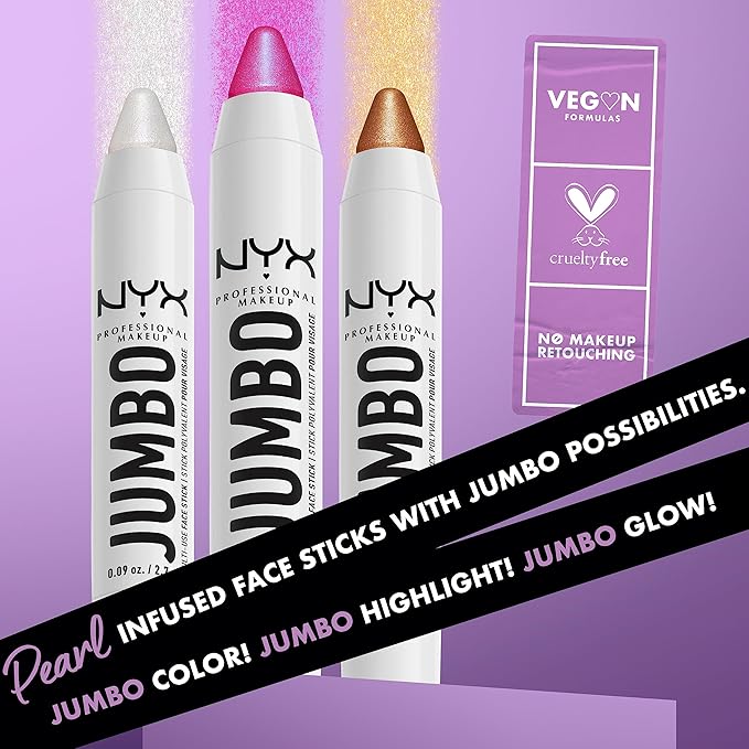 NYX PROFESSIONAL MAKEUP, Jumbo Multi-Use Face Highlighter Stick - Blueberry Muffin-Velvo Beauty