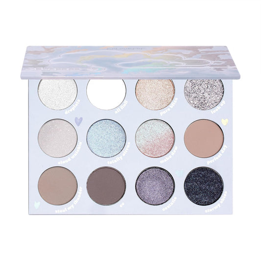 ColourPop Eyeshadow Palette - Eye Makeup Palette with Matte, Metallic, Matte Sparkle & Glitter Finishes - High-Pigment Eye Makeup with a Long-Wearing Formula - Cloud 9 (0.49 oz)-Velvo Beauty
