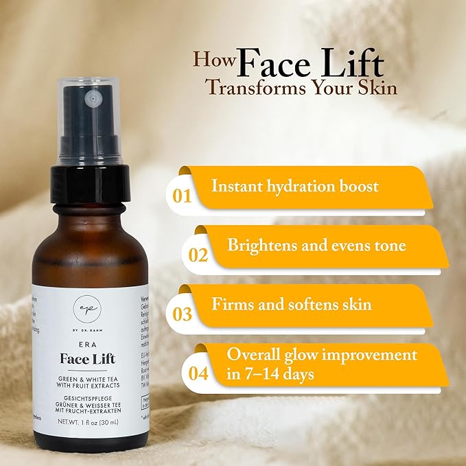 4 Oz Face Lift Mist - Hydrating Face Moisturizer with Green Tea & Niacinamide - Natural Skin Care Spray with Antioxidants, Amino Acids & Aloe for Brighter, Softer Complexion-Velvo Beauty