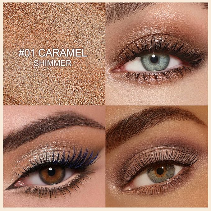 Erinde Waterproof Eyeshadow Stick, Cream Eye Shadow Stick, Long-Lasting, Crease-Proof, Cream to Powder Buildable & Blendable Eye Shadow Pencils Crayon, Vegan & Cruelty-Free, 01 Caramel-Velvo Beauty