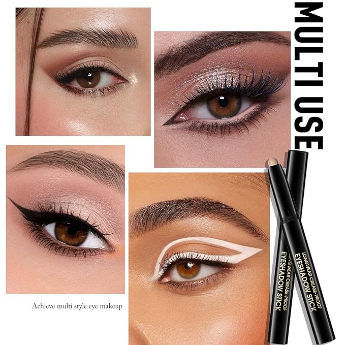 Eyeshadow Stick Matte Eye Brightener Pencil Cream Nude Eye Shadow Base Crayon Long-Lasting Crease-Proof Naked Eyeshadow Blendable High Pigmented Single Eyeliner Makeup for Women, 3 DESERT-Velvo Beauty