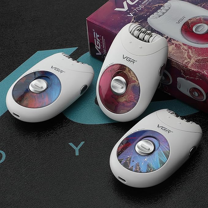 VGR 706 Professional Epilator for Women,Portable Cordless Smooth Glide Hair Removal Device for Legs, Underarm, Back,Full-Body Epilator with 18 Tweezers System, 2 Speeds Hair Removal with Silent Design-Velvo Beauty