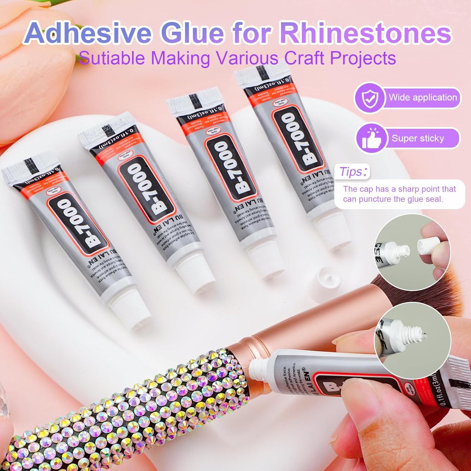 18000Pcs Resin Jelly Rhinestones for Bedazzling, Multicolor 3mm Flatback Rainbow Gems, Bedazzling Crystal with 4Pcs 2.5g Jewelry Glue, Rhinestone Picker for DIY Crafting Clothes Shoes Nail Art-Velvo Beauty