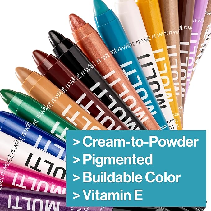 wet n wild Color Icon Cream Eyeliner Eyeshadow Multi-Stick, Moisturizing, Nourishing Velvety Cream-to-Powder Buildable & Blendable Formula, Cruelty-Free & Vegan - Not So Calm Waters-Velvo Beauty