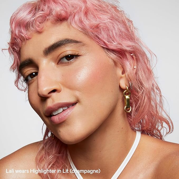 Milk Makeup Highlighter, Lit (Champagne) - 0.21 oz - Dewy Cream Highlighter Stick - Blendable & Buildable - 1,000 Swipes in Every Stick - All Skin Types - Vegan, Talc Free & Cruelty Free-Velvo Beauty