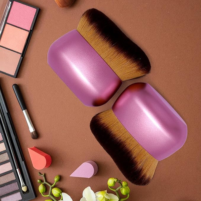 Extra Large Body Makeup Brush For Self Tanner, Leg Makeup &Bronzer Blend,75 mm Wide-headed Kabuki Brush Provides More Even &Pretty Application, Sunscreen Face& Back Makeup Brush, Wet&Dry Use- Purple-Velvo Beauty