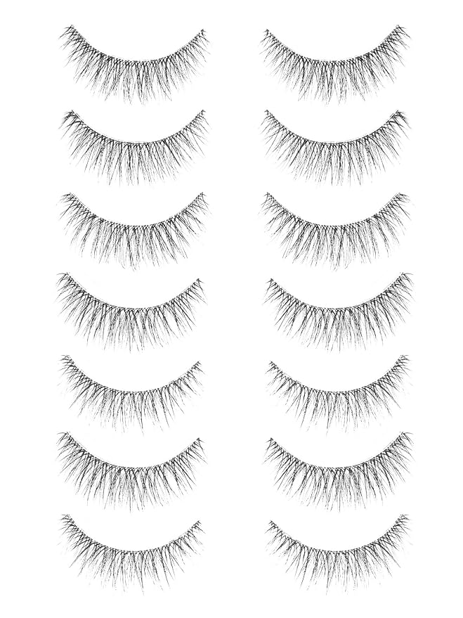 False Lashes Natural Look Wispy Eyelashes 13MM Eye Lash Pack for Daily C Curl Natural Lashes 7 Pair Siligli-Velvo Beauty