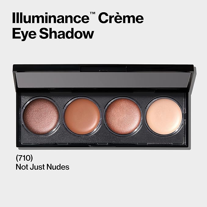 Revlon Crème Eyeshadow Palette, Illuminance Eye Makeup with Crease- Resistant Ingredients, Creamy Pigmented in Blendable Matte & Shimmer Finishes, 710 Not Just Nudes, 0.12 Oz-Velvo Beauty