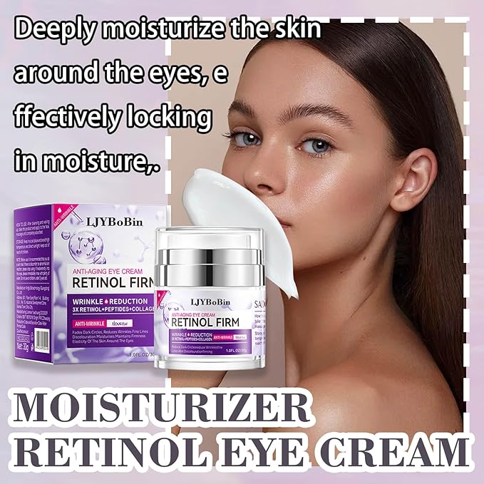 Moisturizer Retinol Eye Cream for Men & Women,Gentle Daily Face Retinol Cream,Long-lasting Day and Night Hydrating Eye Cream for Dark Circles,Puffiness and Bags Under Eyes-Velvo Beauty