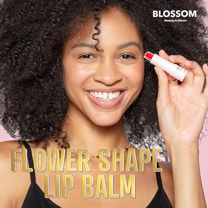 Blossom Double Take Flower Shaped Dual Tinted Moisturizing Lip Balm with Shea Butter, 0.13oz/3.6g, Cherry Red-Velvo Beauty