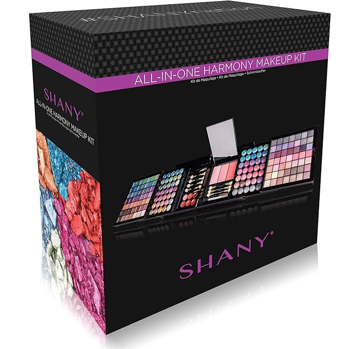 SHANY All In One Harmony Makeup Set - Ultimate Color Combination - Eyeshadows, Blush Powder, Lip-gloss Lipstick, Mini Makeup brushes, Makeup applicators, HOLIDAY GIFT IDEA - New Edition-Velvo Beauty