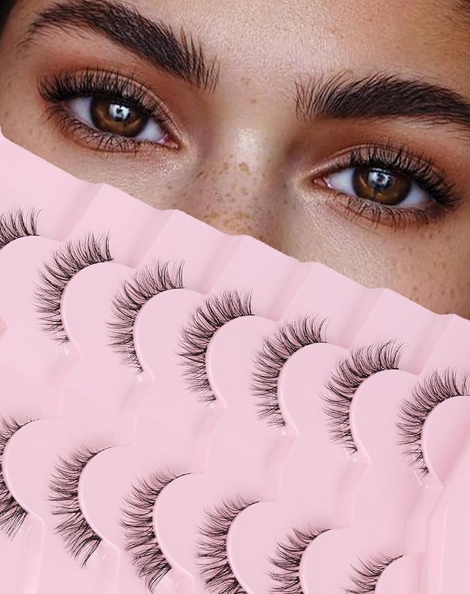 Wispy Lashes Natural Look Fake Eyelashes Natural Lashes False Eyelashes Wispy Fake Lashes Natural Eyelashes Clear Band Lashes UP20-Velvo Beauty